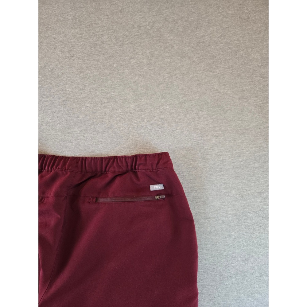 Figs Men's Joggers in Burgundy with Gray Drawstrings - Picture 4 of 14